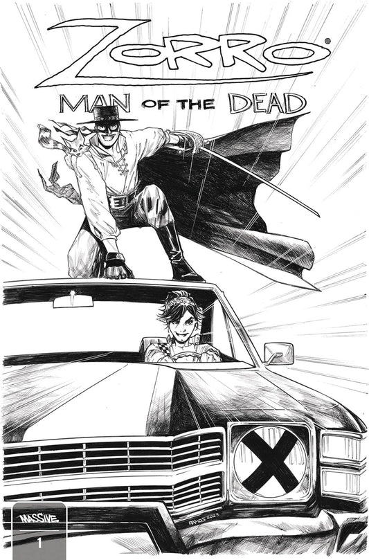 ZORRO MAN OF THE DEAD #1 | CVR L RAMOS B&W
